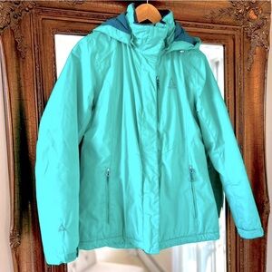 Gerry Women's Ski Winter Jacket Insulated Hooded Full Zip Medium RN117733 Lagoon